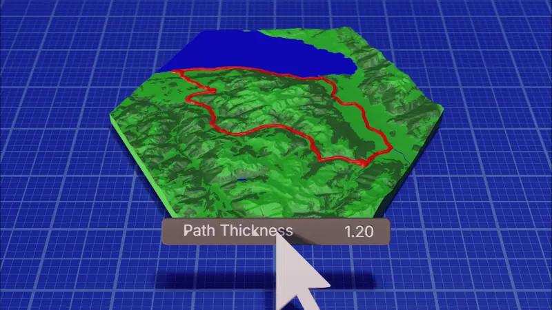 Path Thickness setting demonstration